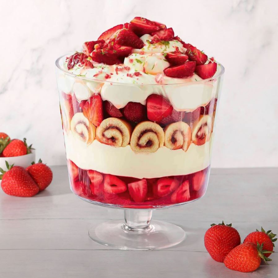 3L Large Glass Trifle Bowl – Clear Serving Dish