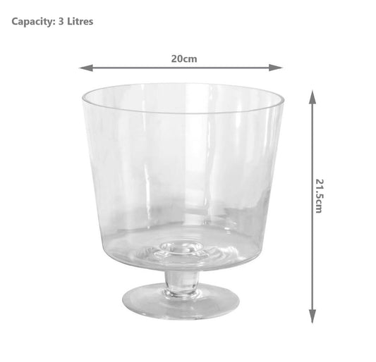 3L Large Glass Trifle Bowl – Clear Serving Dish