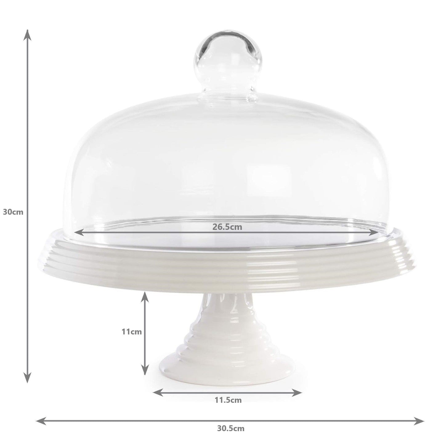 Ceramic Cake Stand with Glass Cover