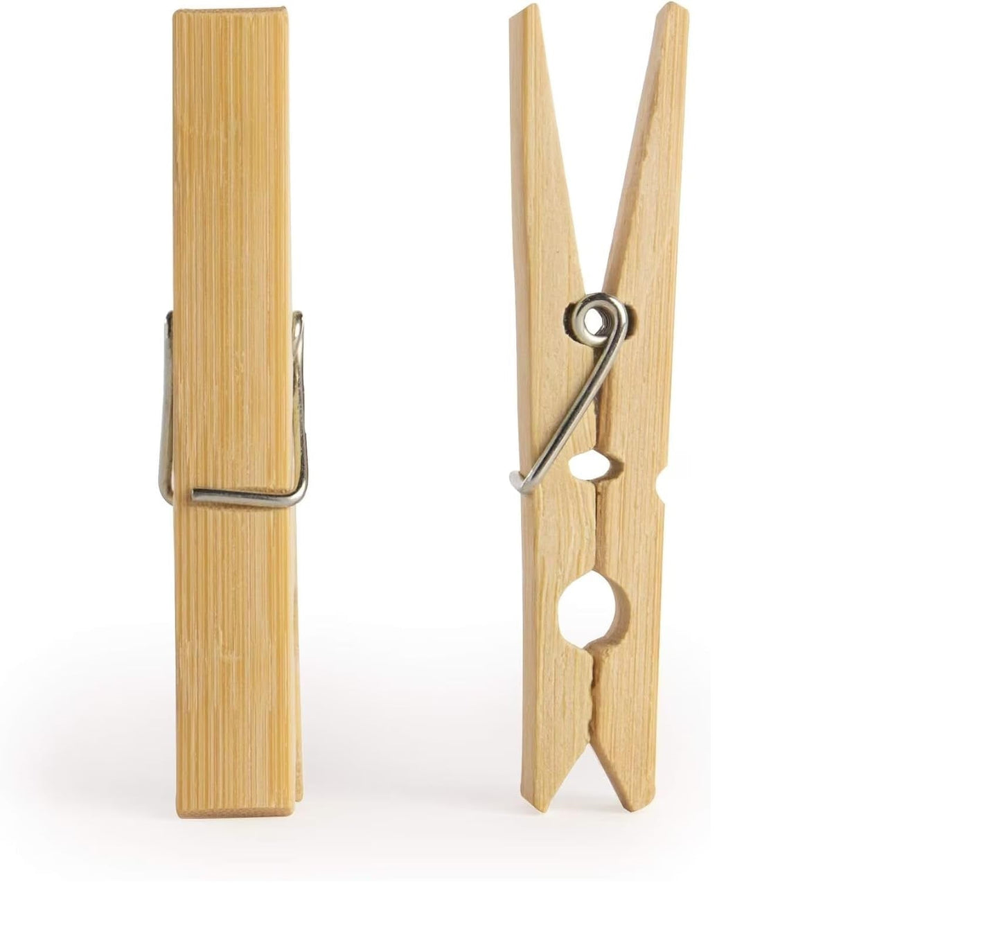 100 Bamboo 7.2cm Wooden Clothes Pegs